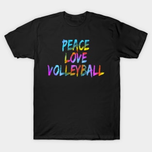 Beach volleyball peace sign motif Peace Love Volleyball T-Shirt